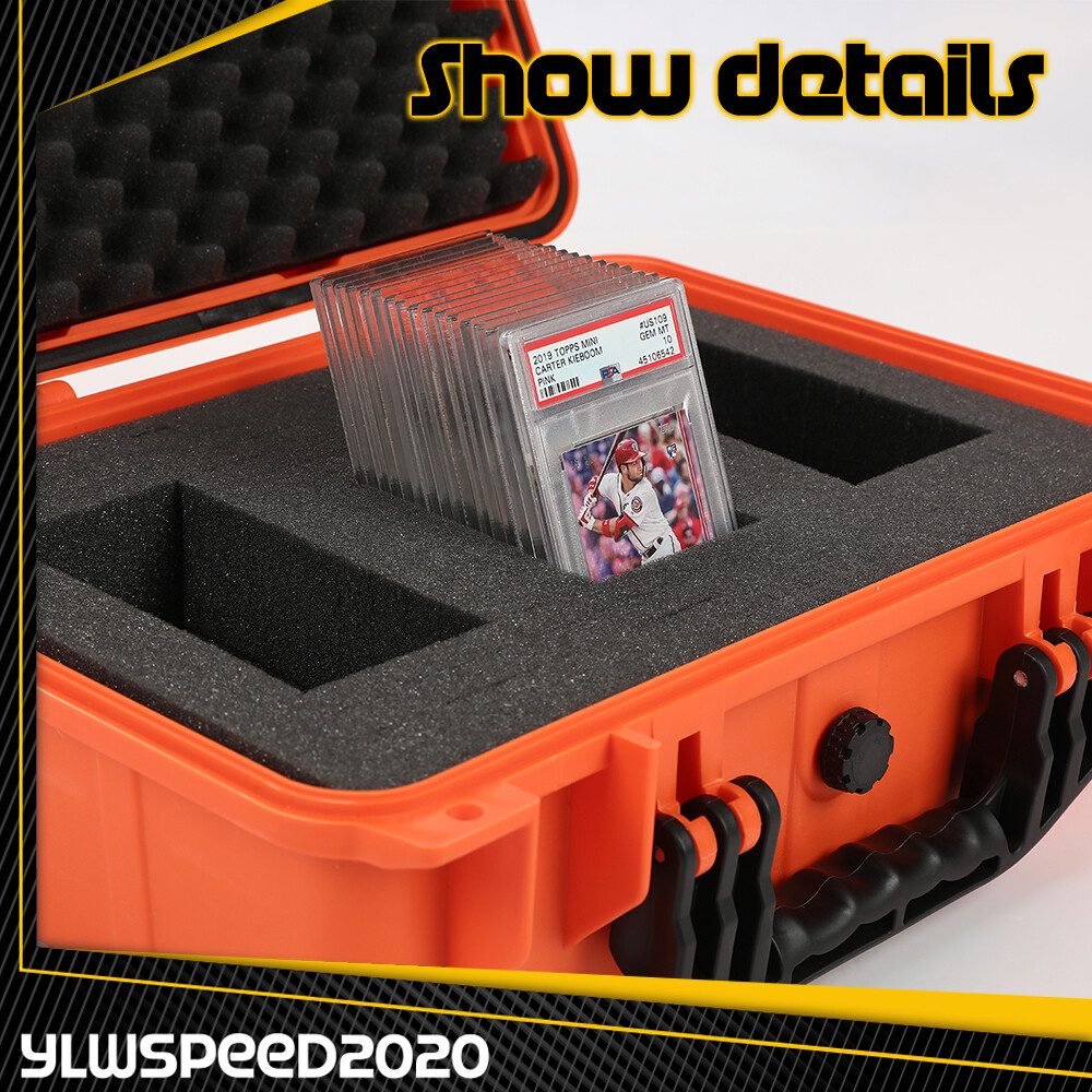 150 Weatherproof Graded Card Storage Box Case Slab Holder & Protector Orange New