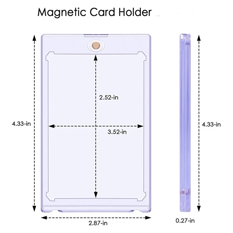 Magnetic Card Holder One Touch Case BLACK BORDER – 35PT & 55PT Sizes