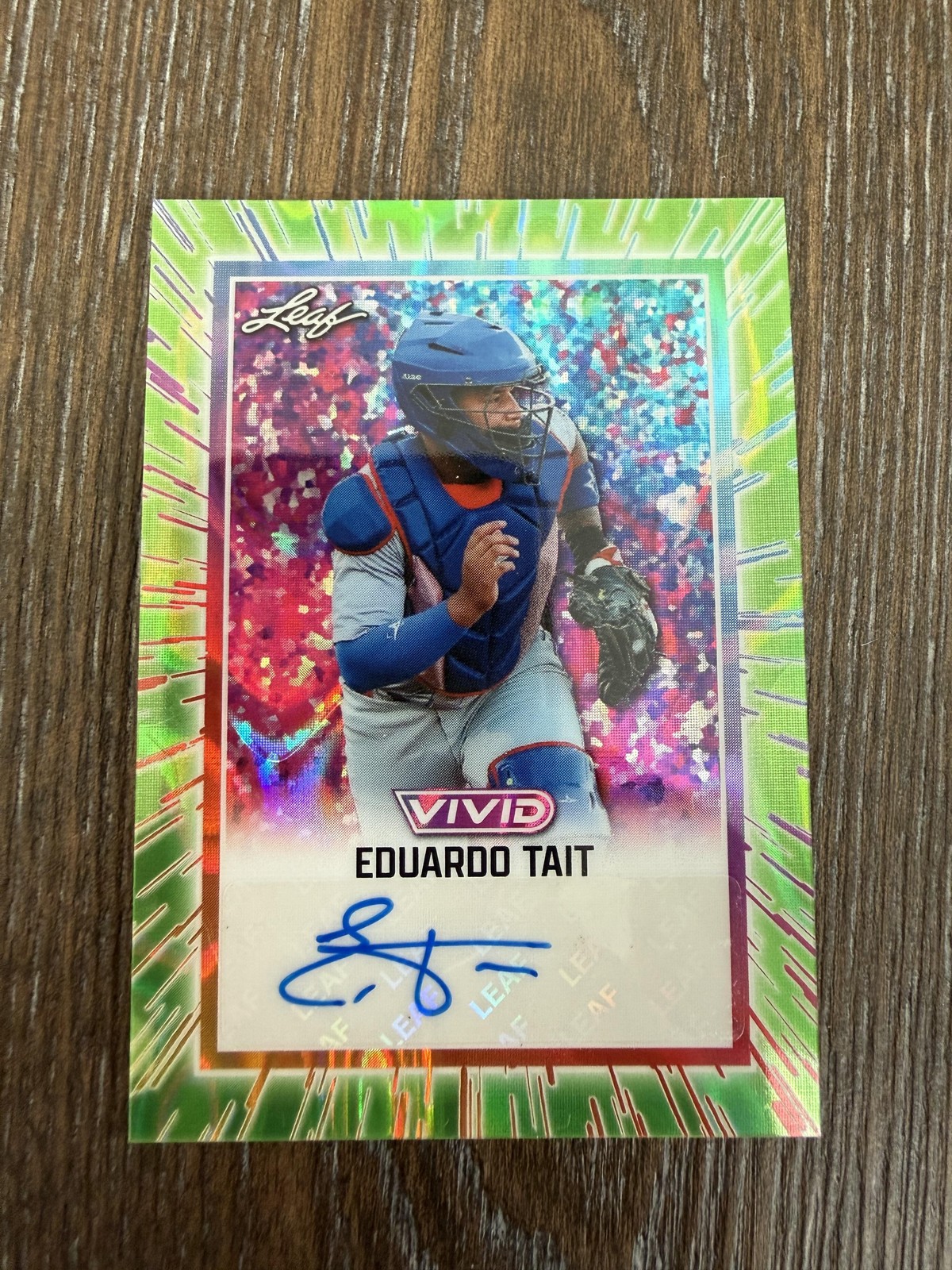 2025 Leaf Vivid #BA-ET1 Eduardo Tait Autographs Lava Green #/8