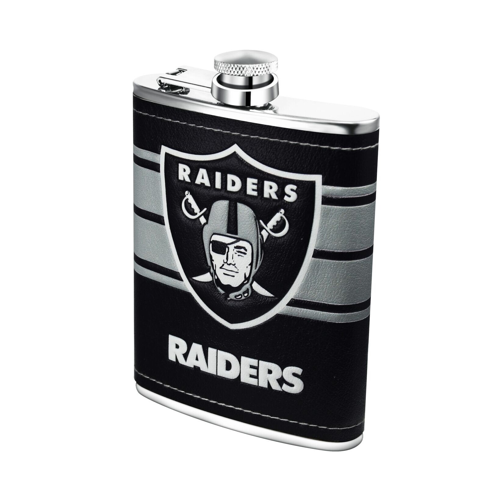 Las Vegas Raiders NFL 8oz Stainless Steel Hip Flask Set w/Funnel