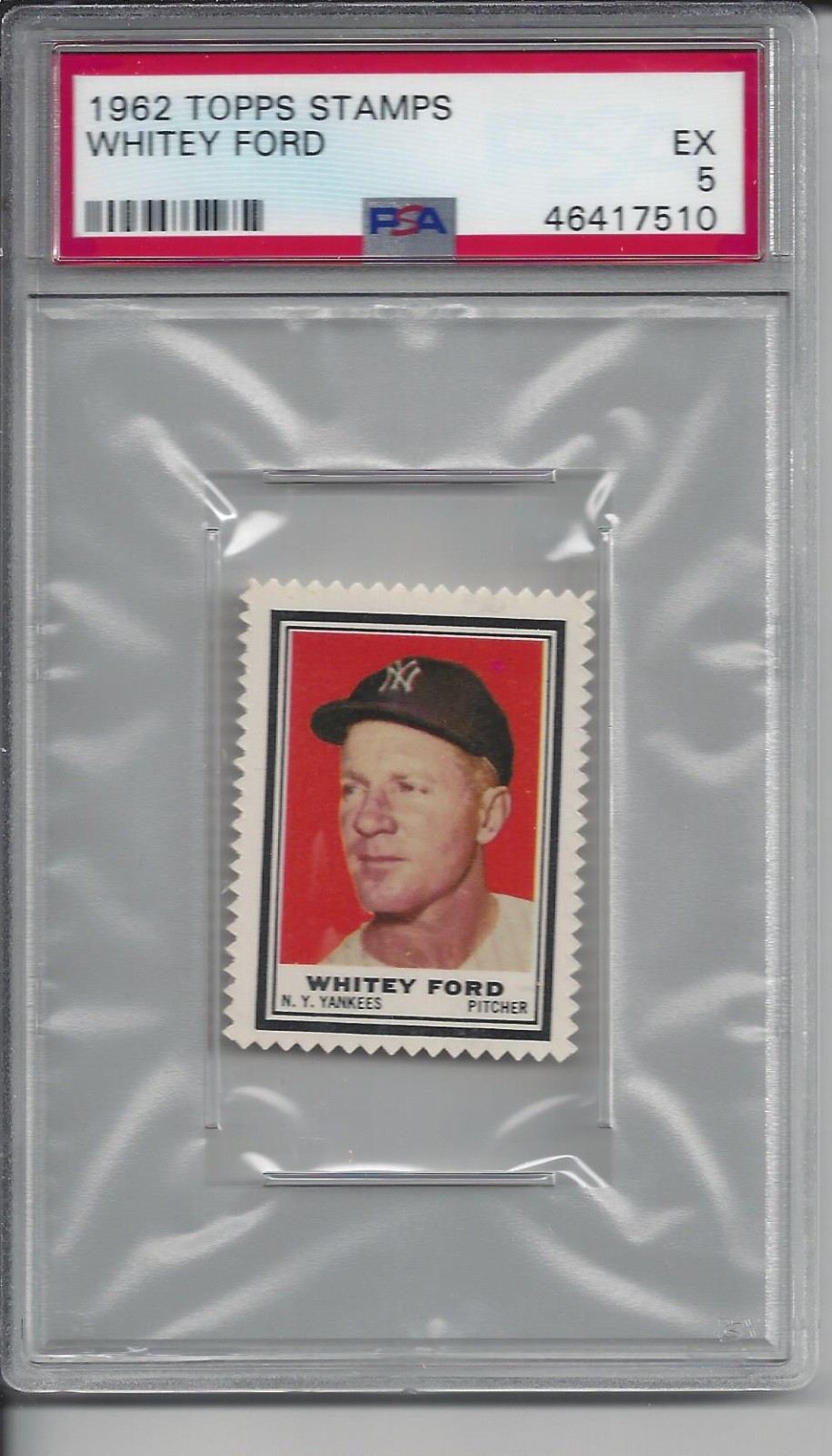 1962 Topps Stamps Whitey Ford – PSA 5