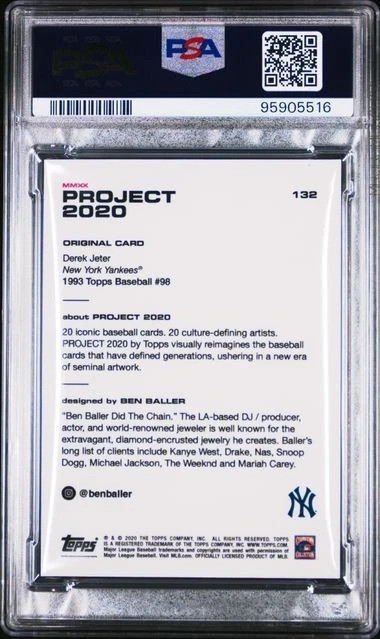 Derek Jeter by # Topps Project 2020 – 1993 Topps #98 RC Art PSA 9