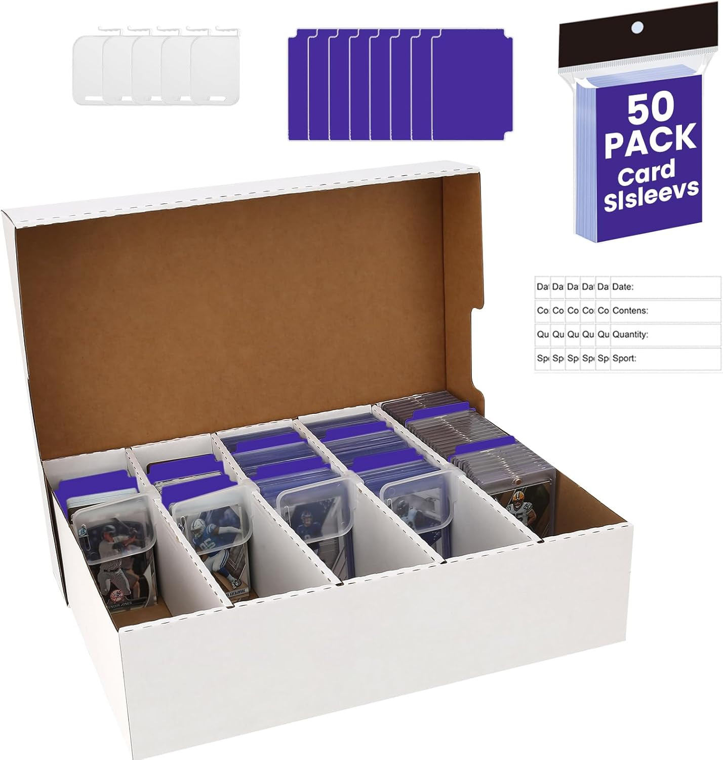 Trading Card Storage Box Large-Capacity, Card Case–Holds 3940 Cards,Includes 50