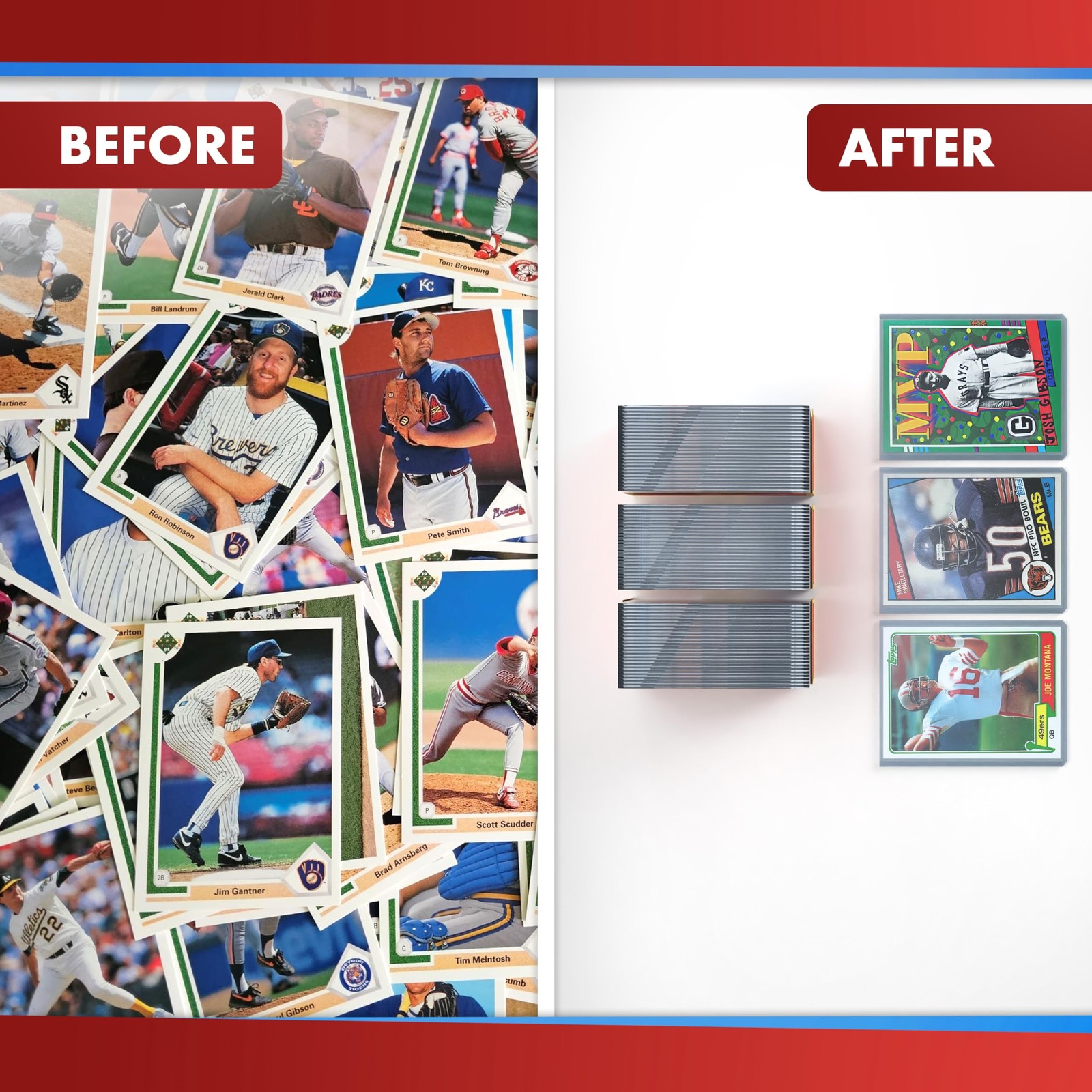 300 CBG Hard Plastic Baseball Trading Card Topload Holder protector 25ct Packs