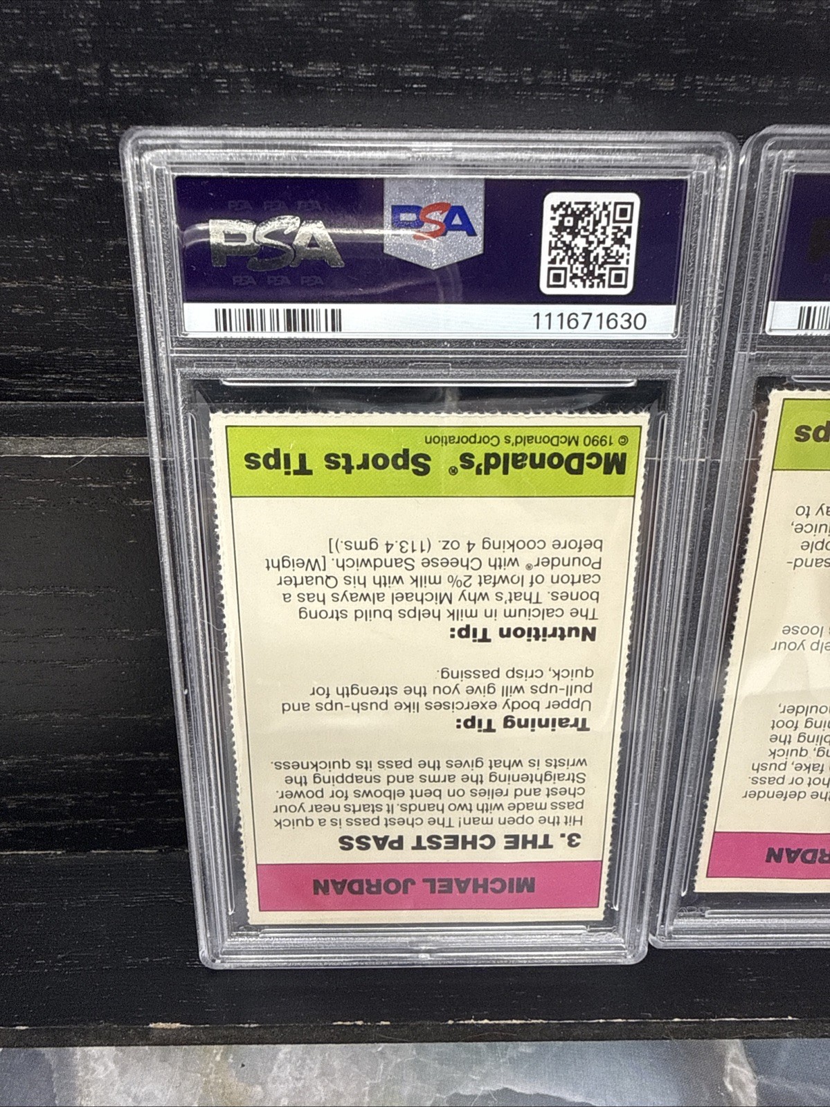 1990 McDonald Michael Jordan Pink Back 1-8 PSA Graded 3-6