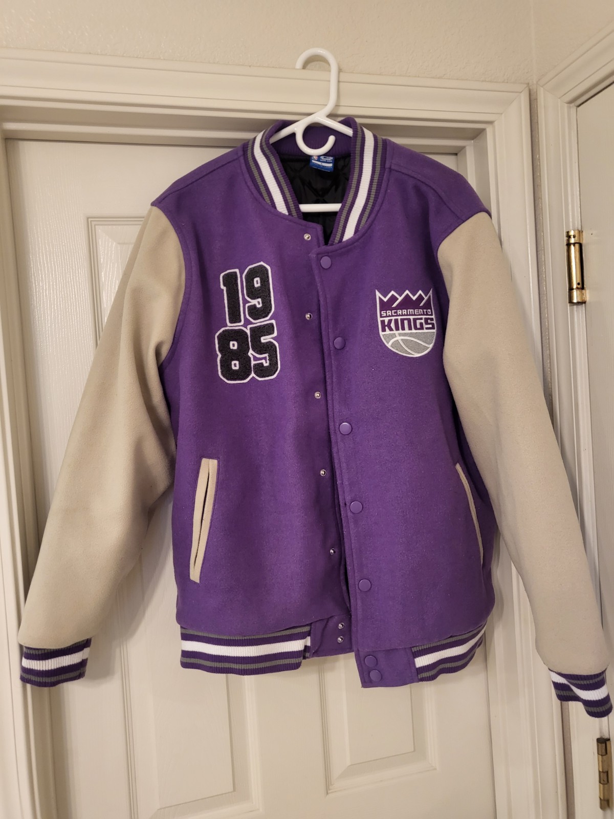 Sacramento Kings Ultra Game Letterman Varsity Jacket Mens Large $150 MSRP