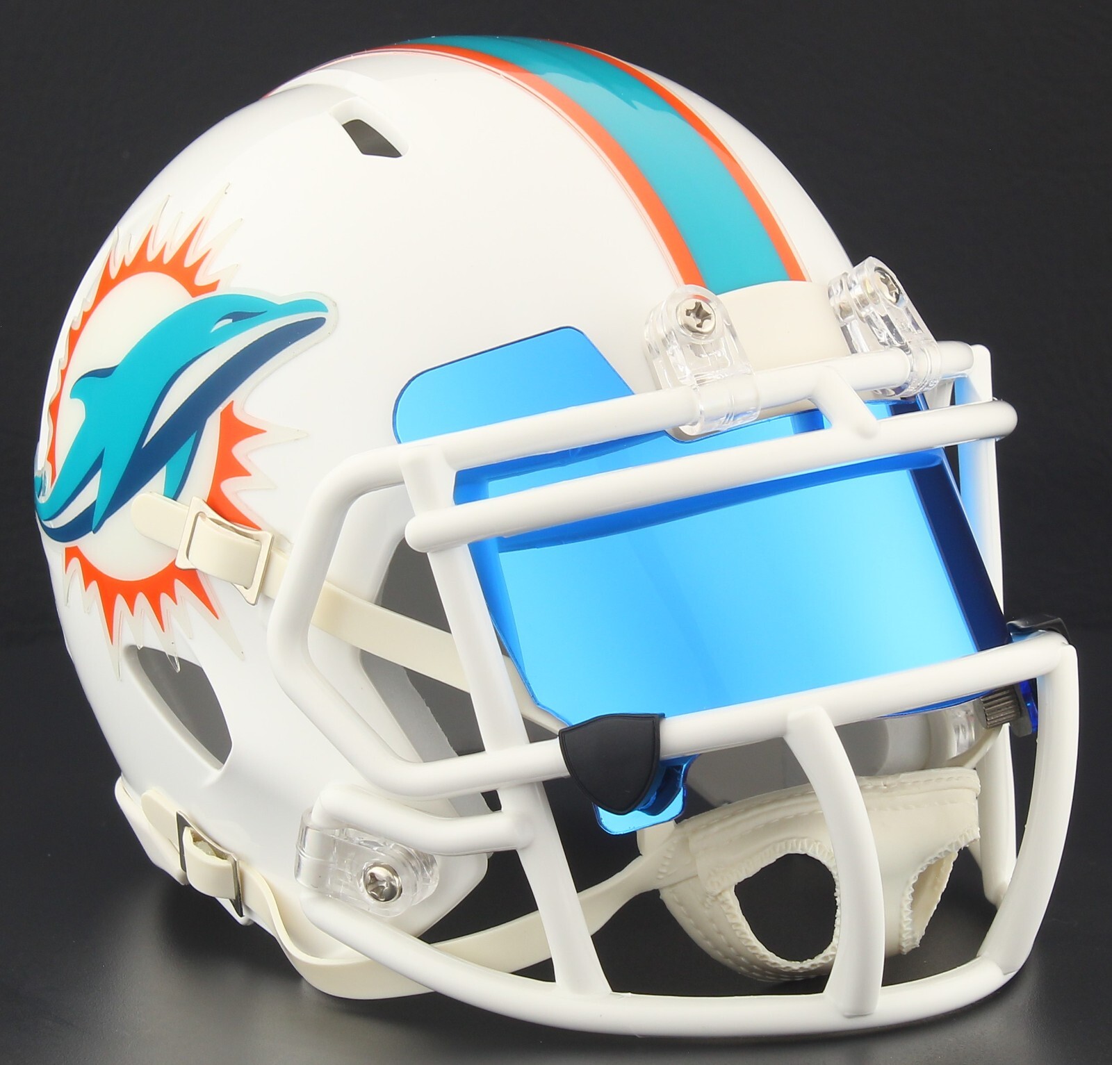 MIAMI DOLPHINS NFL Riddell SPEED Mini Football Helmet w/ EYE SHIELD VISOR