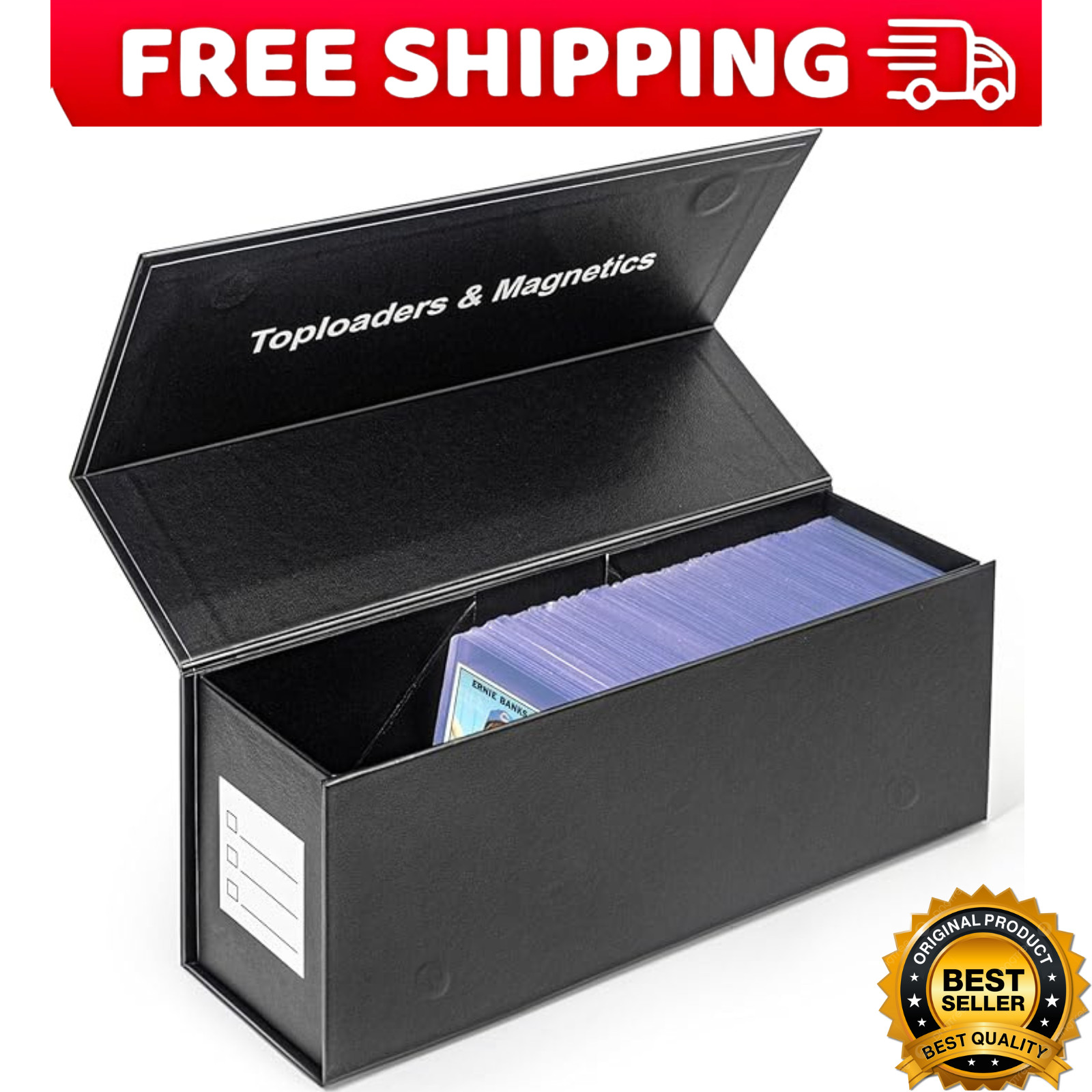 Top Loaders Storage Box for Trading Cards, Vertical Magnetic Closure Sports Card