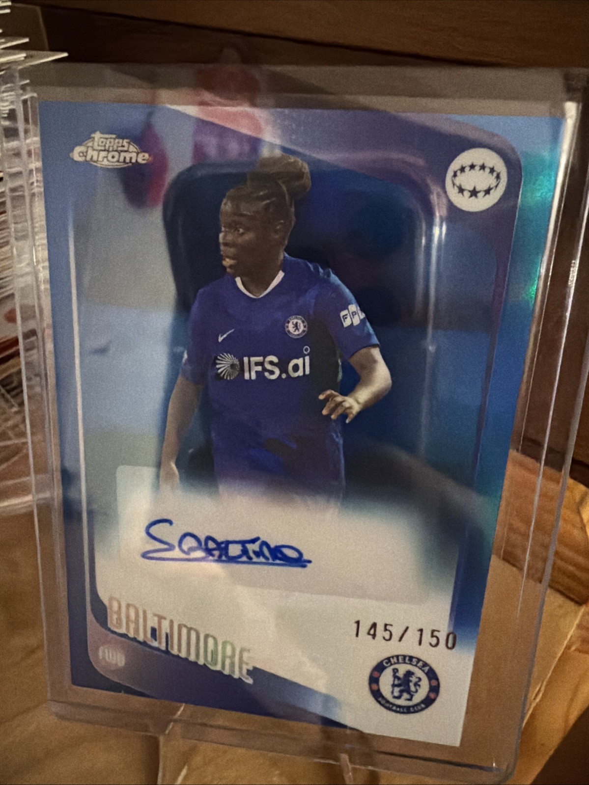 Sandy Baltimore 2025-26 Topps Chrome UEFA Women’s Champ League Blue /150 Auto