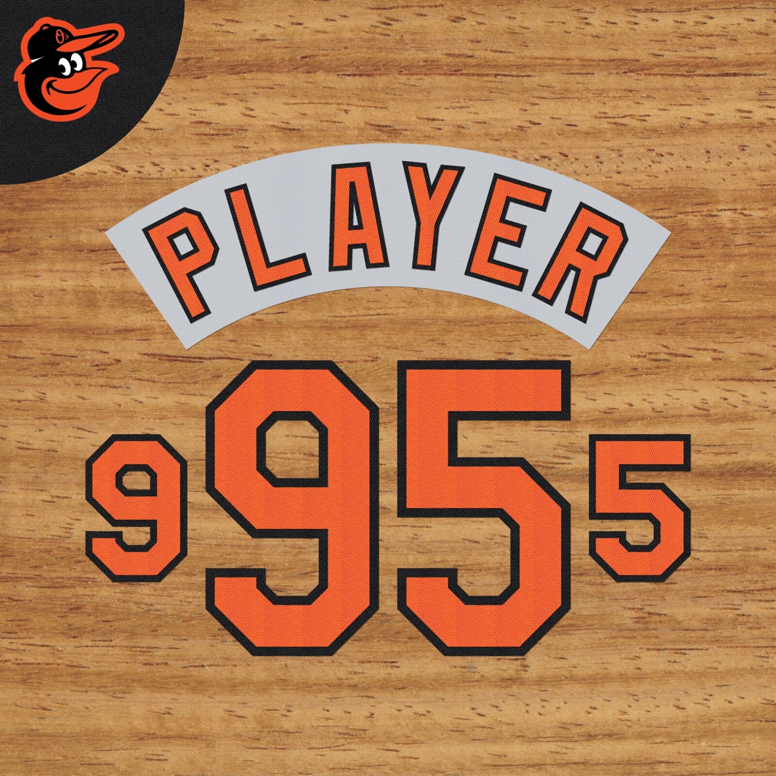 BALTIMORE ORIOLES ROAD JERSEY LETTERING AND NUMBERING KIT (1995-2015)