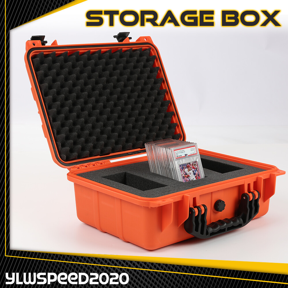 150 Weatherproof Graded Card Storage Box Case Slab Holder & Protector Orange New