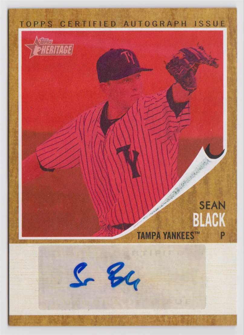2011 Topps Heritage Minor League Real One Auto Red Tint #RA-SB Sean Black 04/25