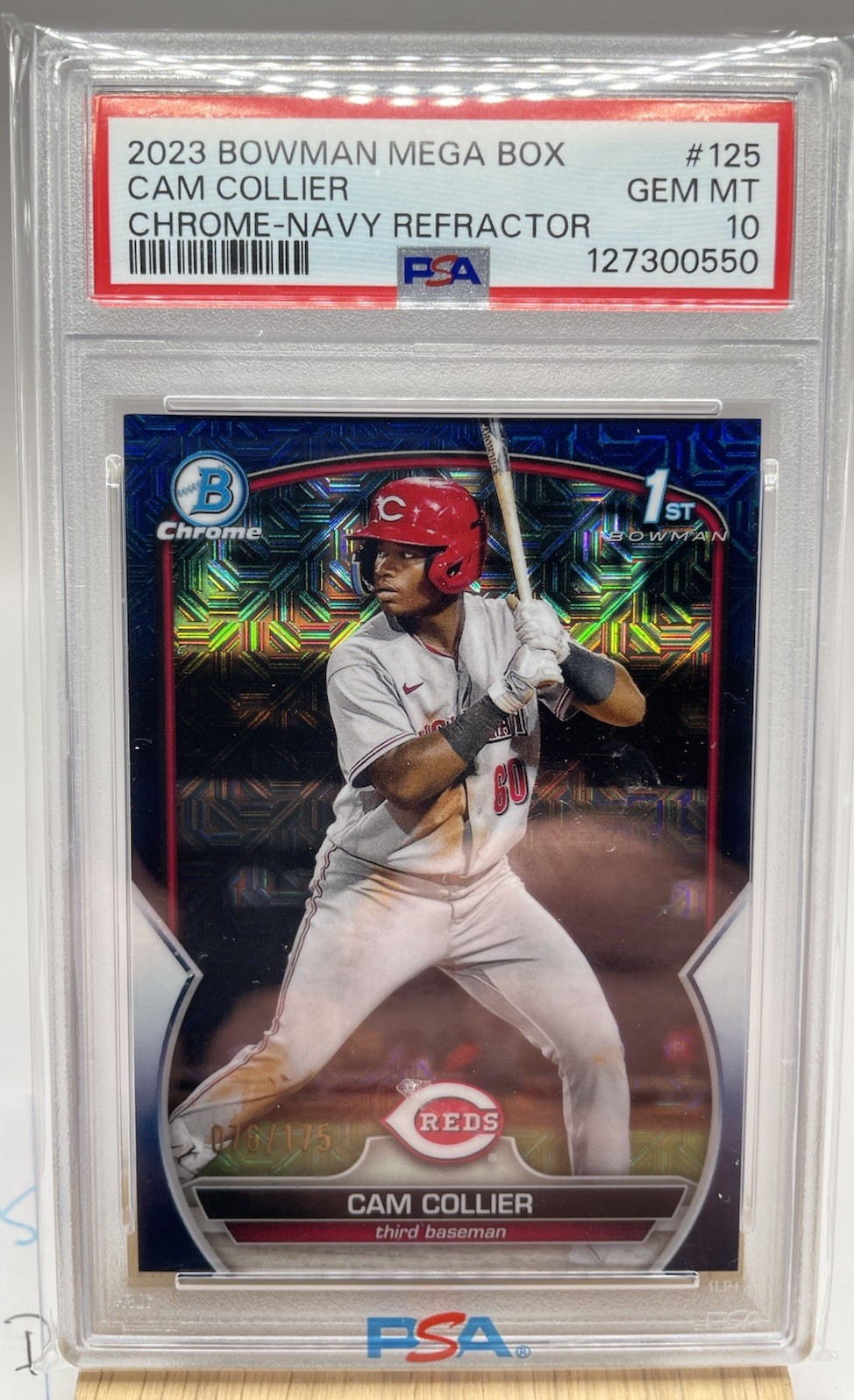 2023 Bowman Chrome Cam Collier Navy Refractor PSA 10 076/175