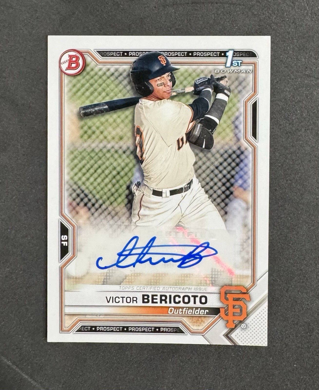 2021 Bowman Paper Prospect Autographs Victor Bericoto #PAPR-VB (AU, RC)