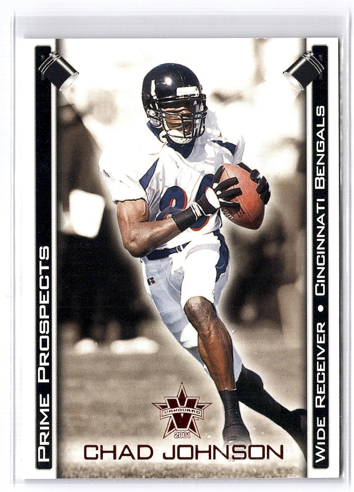 2001 Pacific Vanguard #7 Chad Johnson Prime Prospects Bronze Rookie RC
