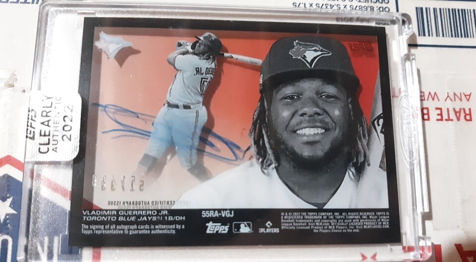 2022 Topps Clearly Authentic Blue Auto Autograph Vladimir Guerrero Jr 51/99 RAW