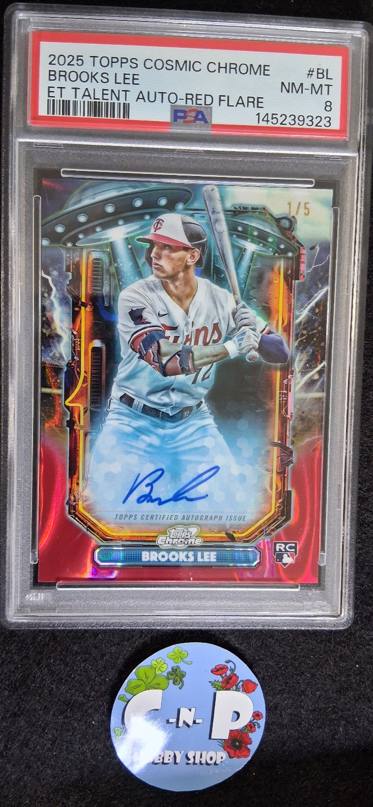 2025 Brooks Lee Rookie Auto Cosmic Chrome ET Talent Red Flare 1/5 #ETA-BL PSA 8