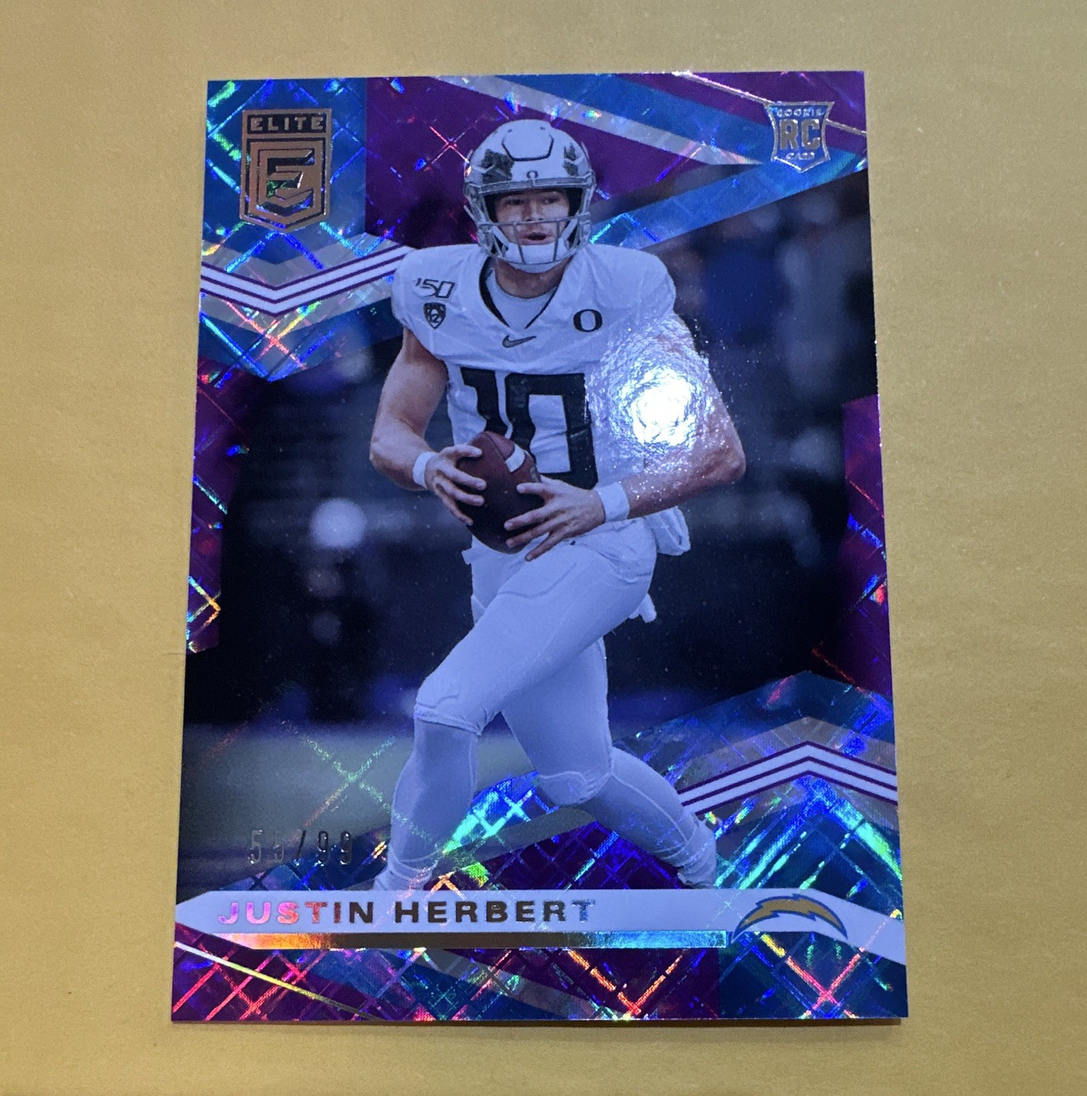 Panini 2020 Donruss Elite Rookies Justin Herbert RC #104 Purple /99