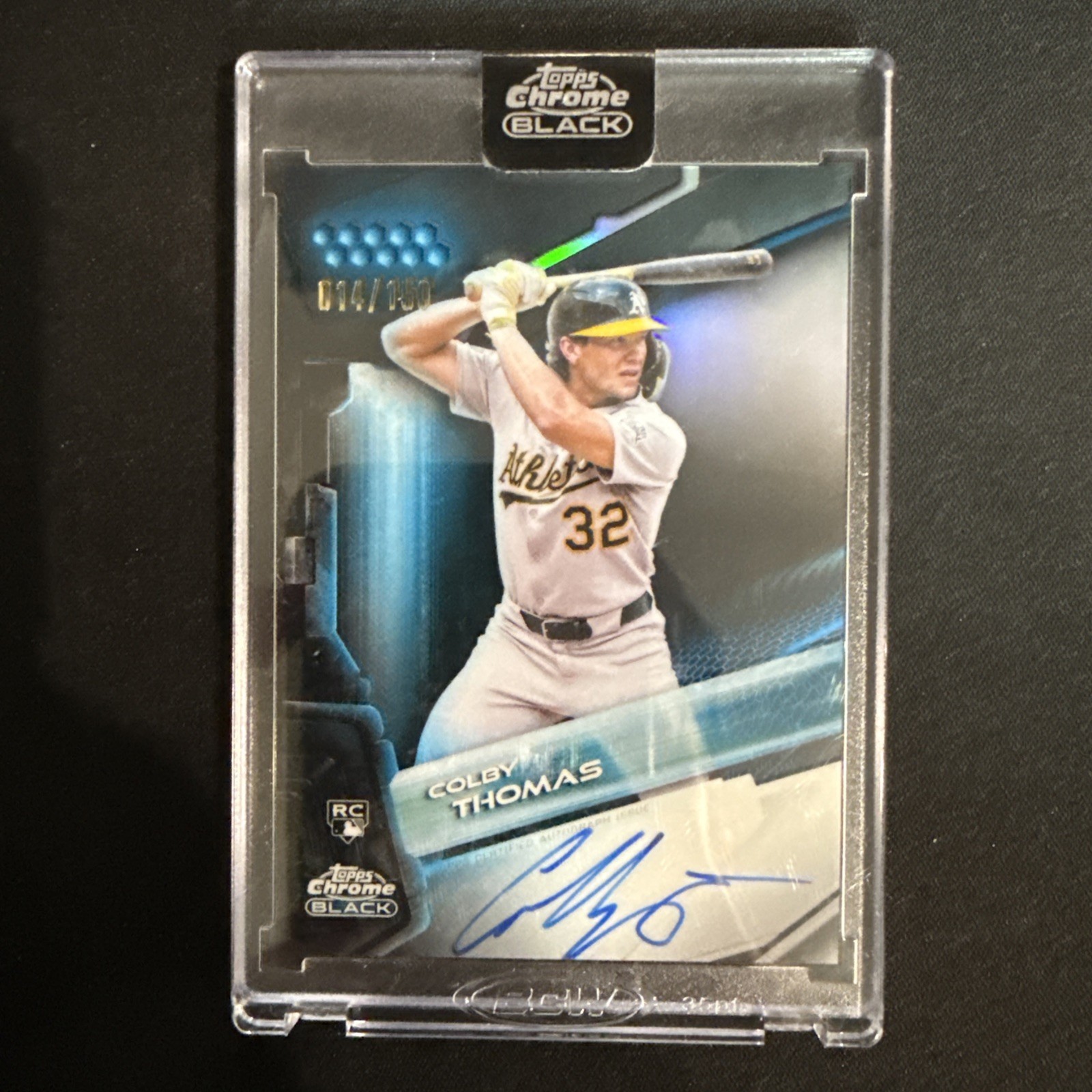 2026 Topps Chrome Black Blue #CBA-CT Colby Thomas RC Rookie Auto /150 Sealed