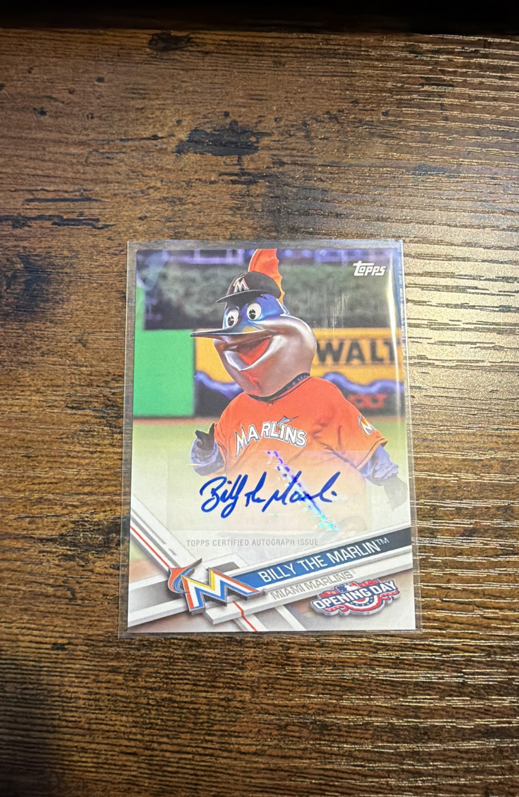 2017 Topps Opening Day – Mascots Autographs Miami Marlins #MA-B (AU)