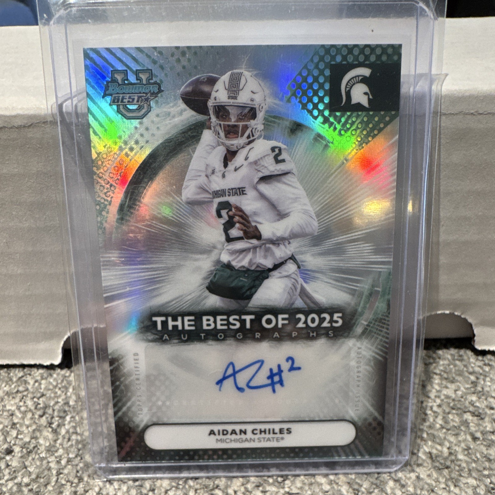 Topps 2025 Bowman’s Best University Aidan Chiles Auto BOA-ACH Michigan State