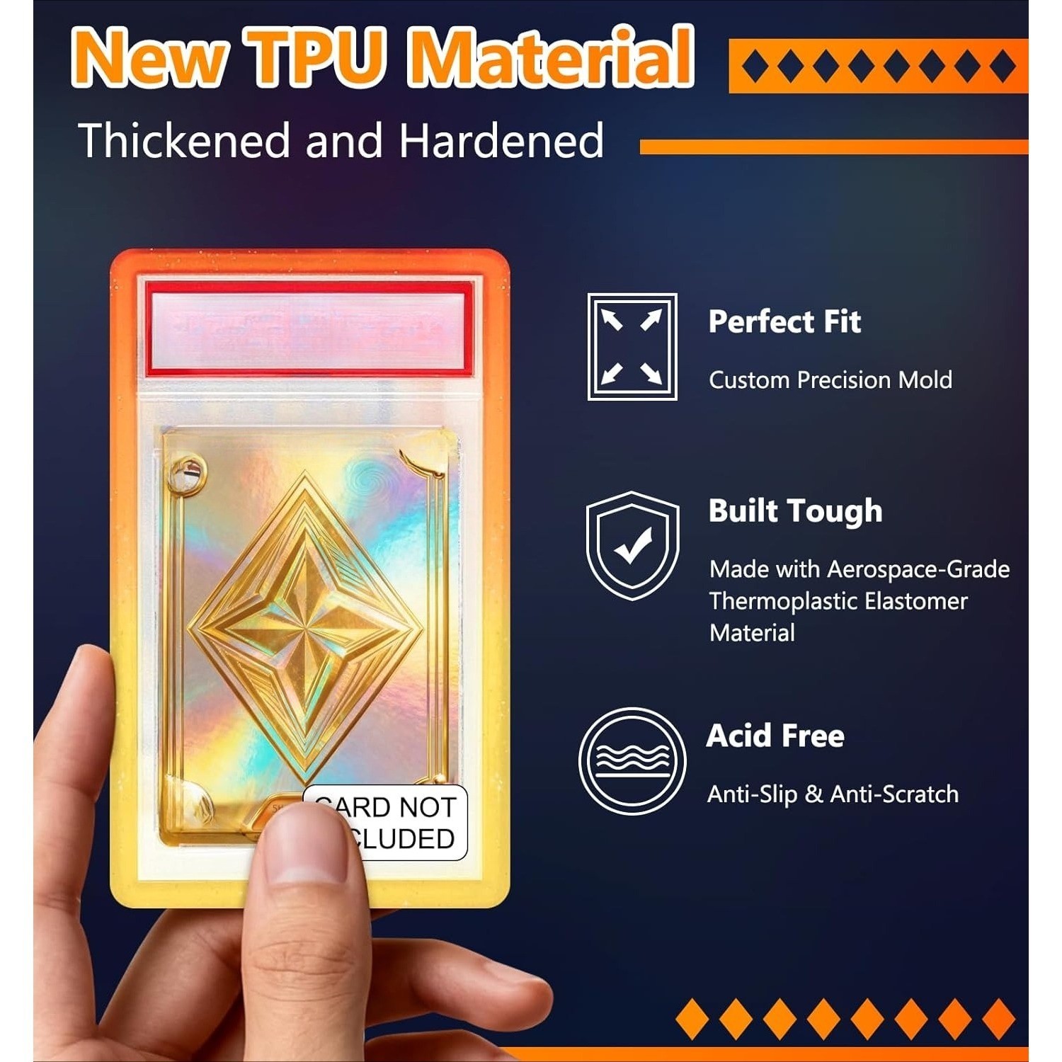 HOT Hard TPU Gradient Slab Bumper Guard Edge Protector Frame For PSA Graded Card