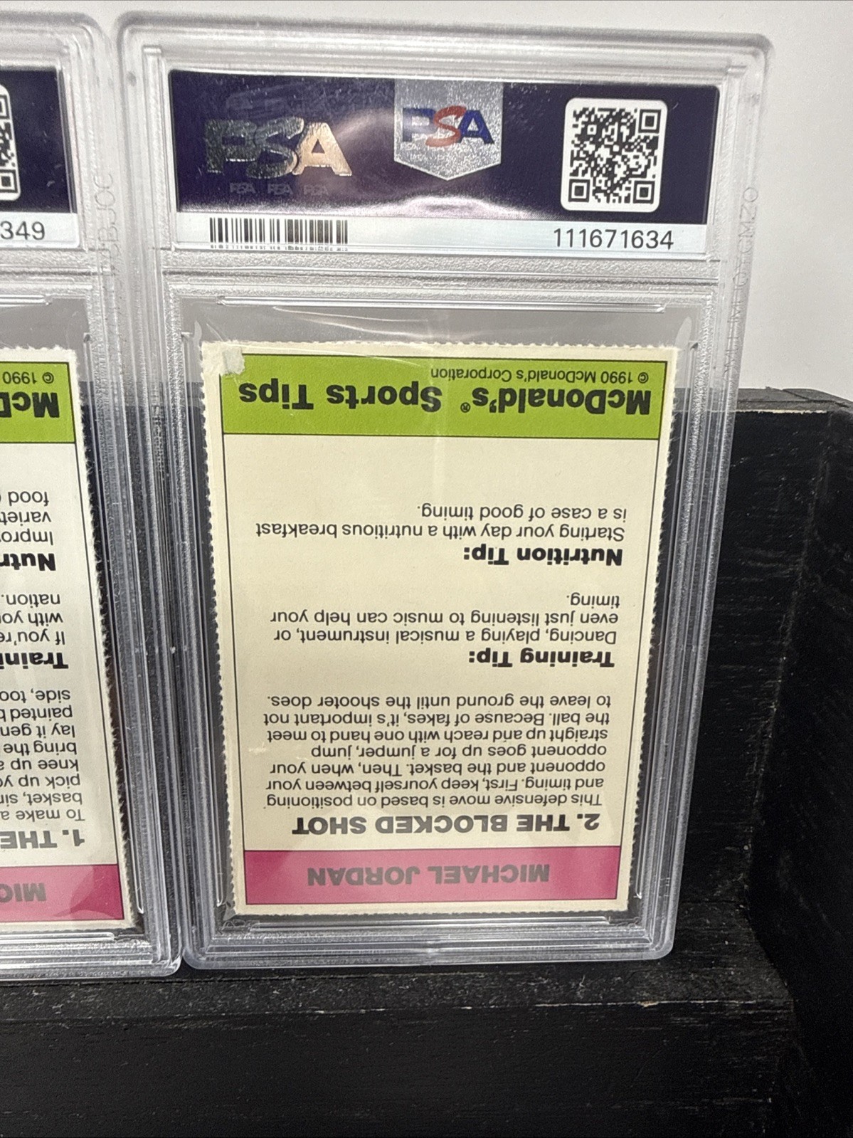 1990 McDonald Michael Jordan Pink Back 1-8 PSA Graded 3-6