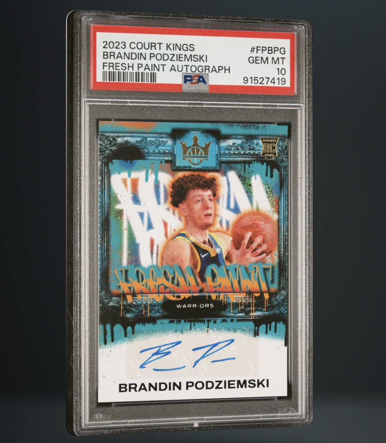 2023 PANINI COURT KINGS FRESH PAINT AUTOGRAPHS BRANDIN PODZIEMSKI 48/125 PSA 10