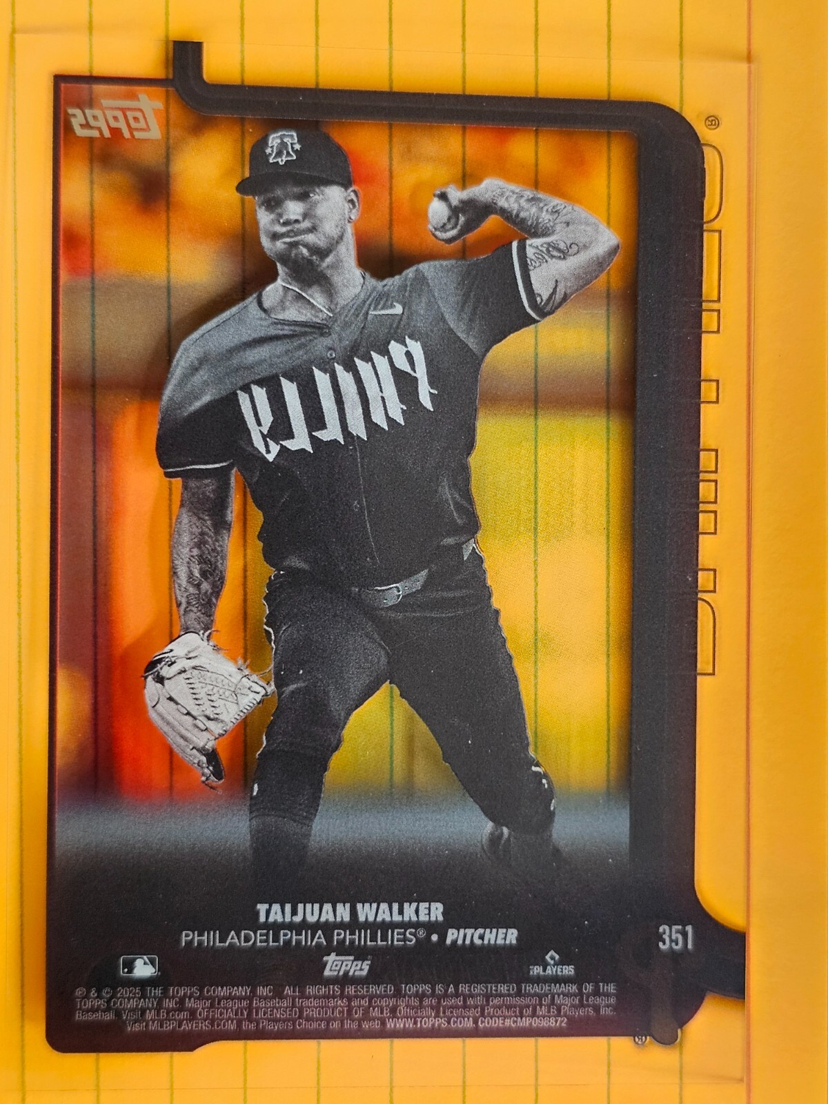 2025 Topps Series 2 Taijuan Walker CLEAR Variation 10/10 Phillies #351
