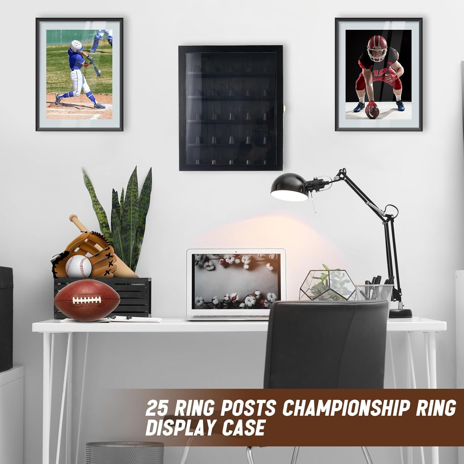 25 Pcs Championship Ring Display Case Baseball Ring Display Case Holder