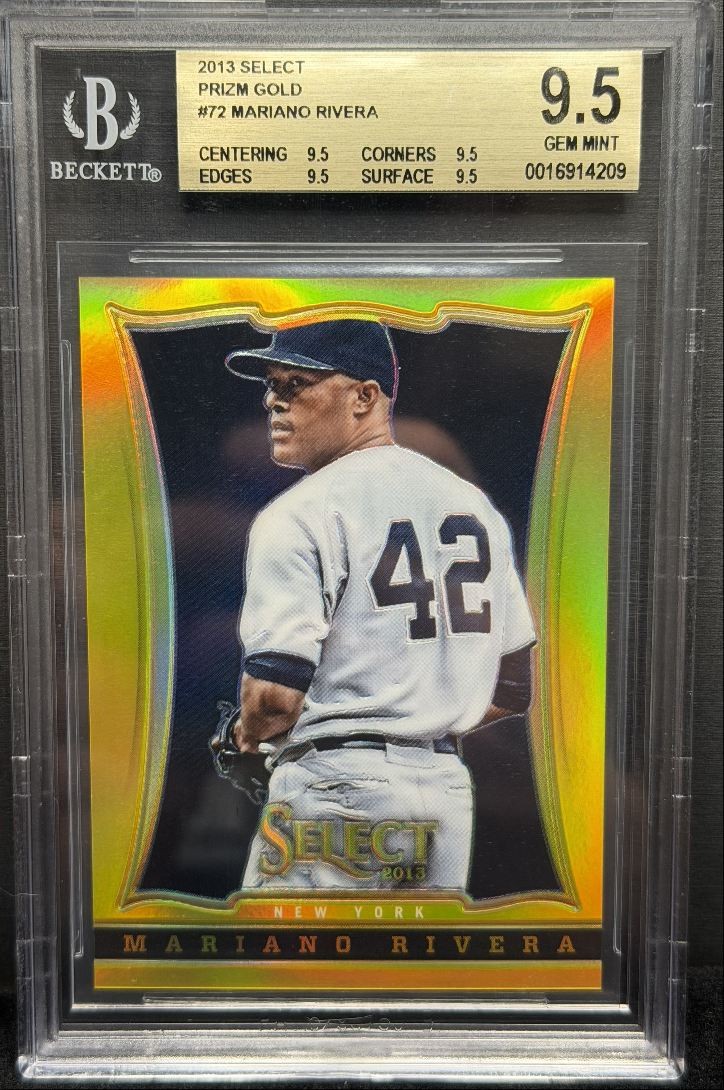 MARIANO RIVERA 2013 SELECT BASEBALL GOLD PRIZM YANKEES /25 BGS 9.5 POP 1 Q5775
