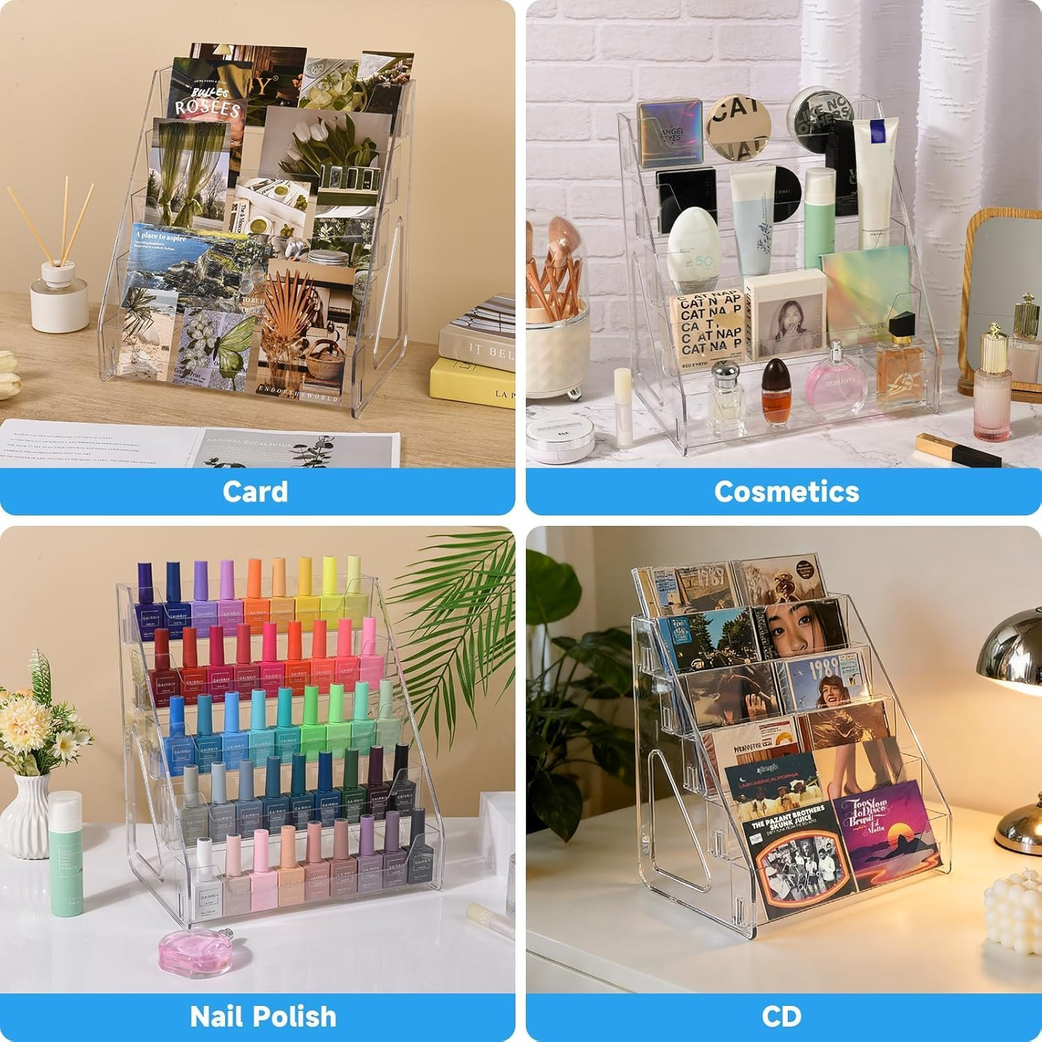 Trading Card Display Stand, Vertical Holder for Card Display Stand Tabletop f…