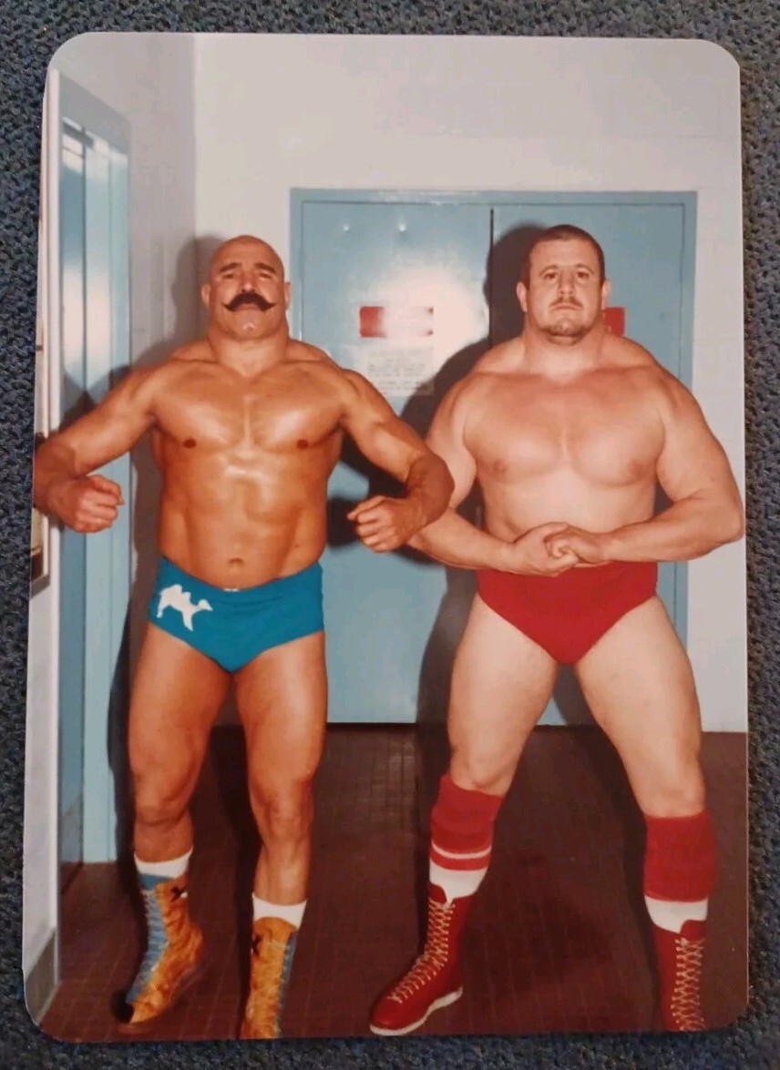💥1️⃣9️⃣8️⃣0️⃣s WWF Nikita Koloff & Iron Shiek 3.5×4.5 Photo NWA AWA Wrestling🏅