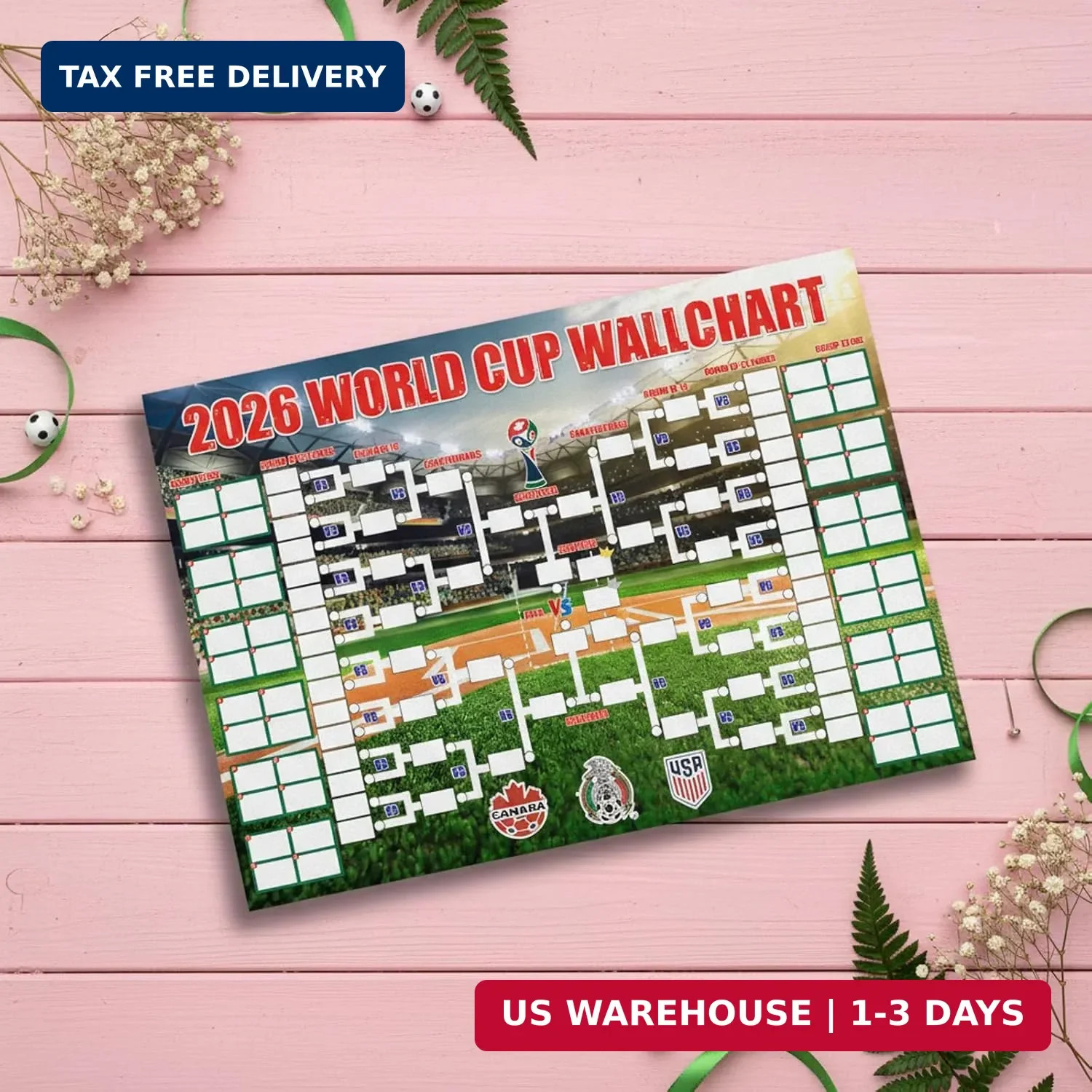 World Cup Schedule Poster&Final Round 48-Team Collection Showcase 2026,2-in-1 Do