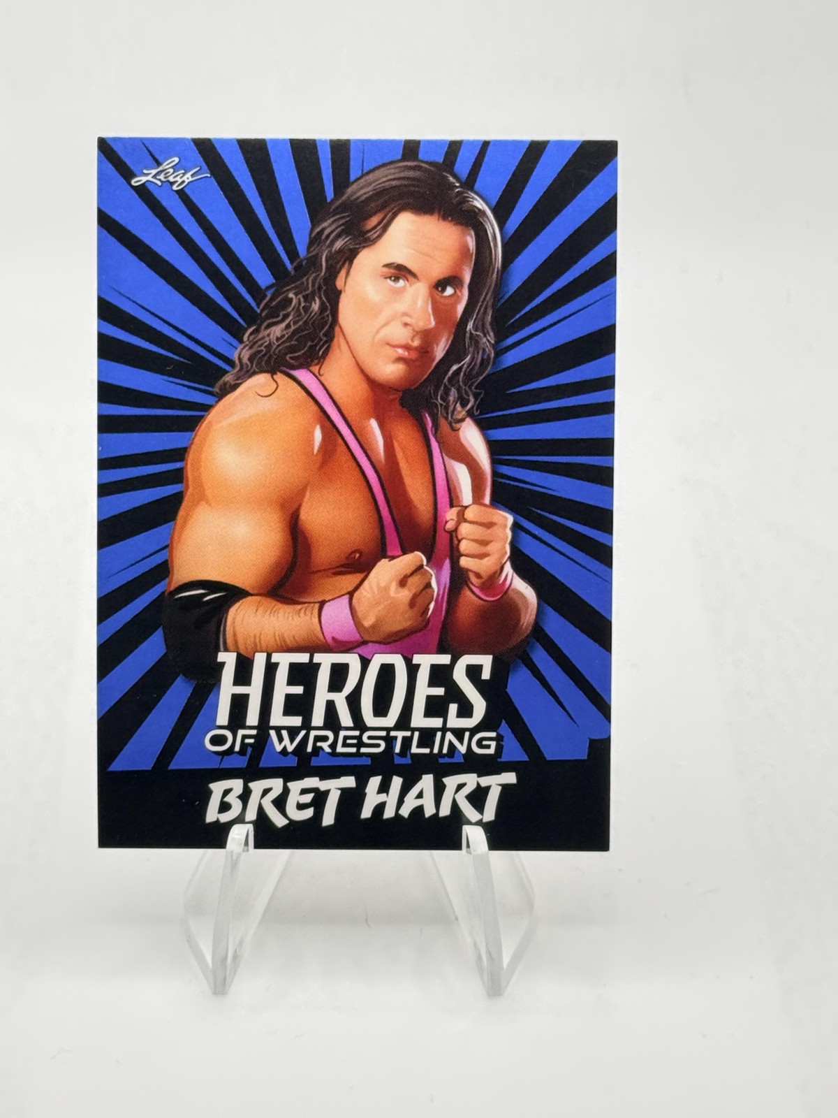 2023 Leaf Heroes of Wrestling Bret The Hitman Hart WWE #B-1 Blue Variation