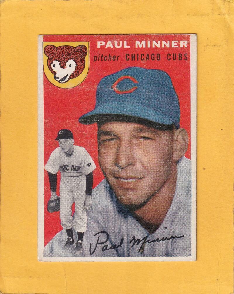 1954 Topps #28 Paul Minner Cubs VG Very Good Lot#22100
