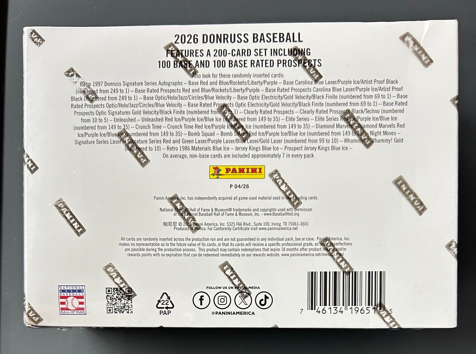 2026 Panini Donruss Baseball Mega Box Factory Sealed 🚚✅