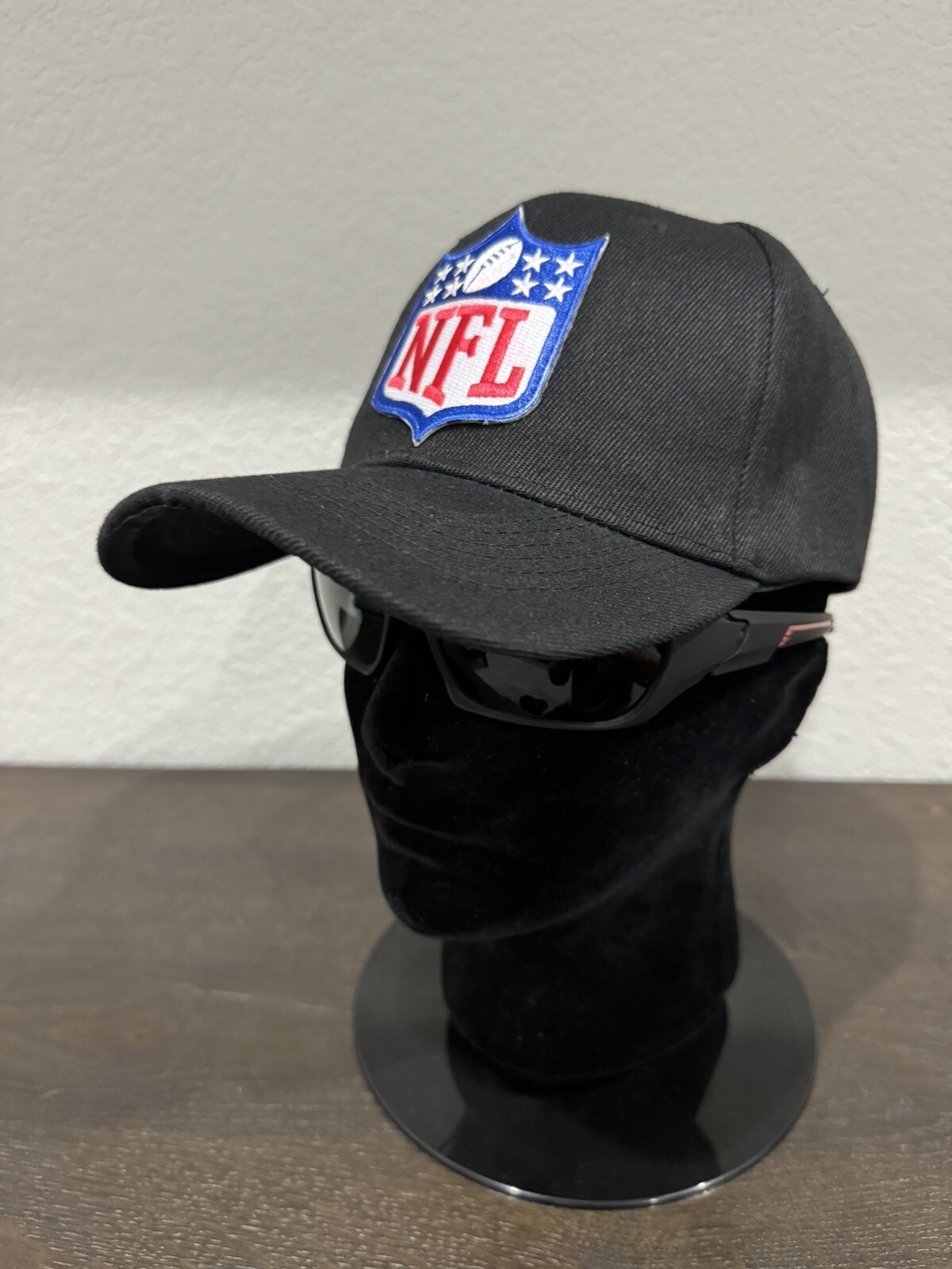 NFL SHIELD LOGO REFEREE OFFICIALS GAME HAT CAP BLACK LOW CROWN ADJUSTABLE STRAP