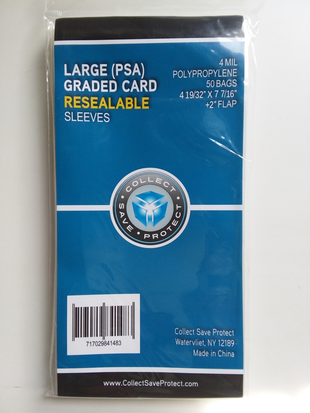 CSP *Large* PSA Graded Card Sleeves 50ct NIP 4 Mil Resealable 4 19/32″x7 7/16″ *