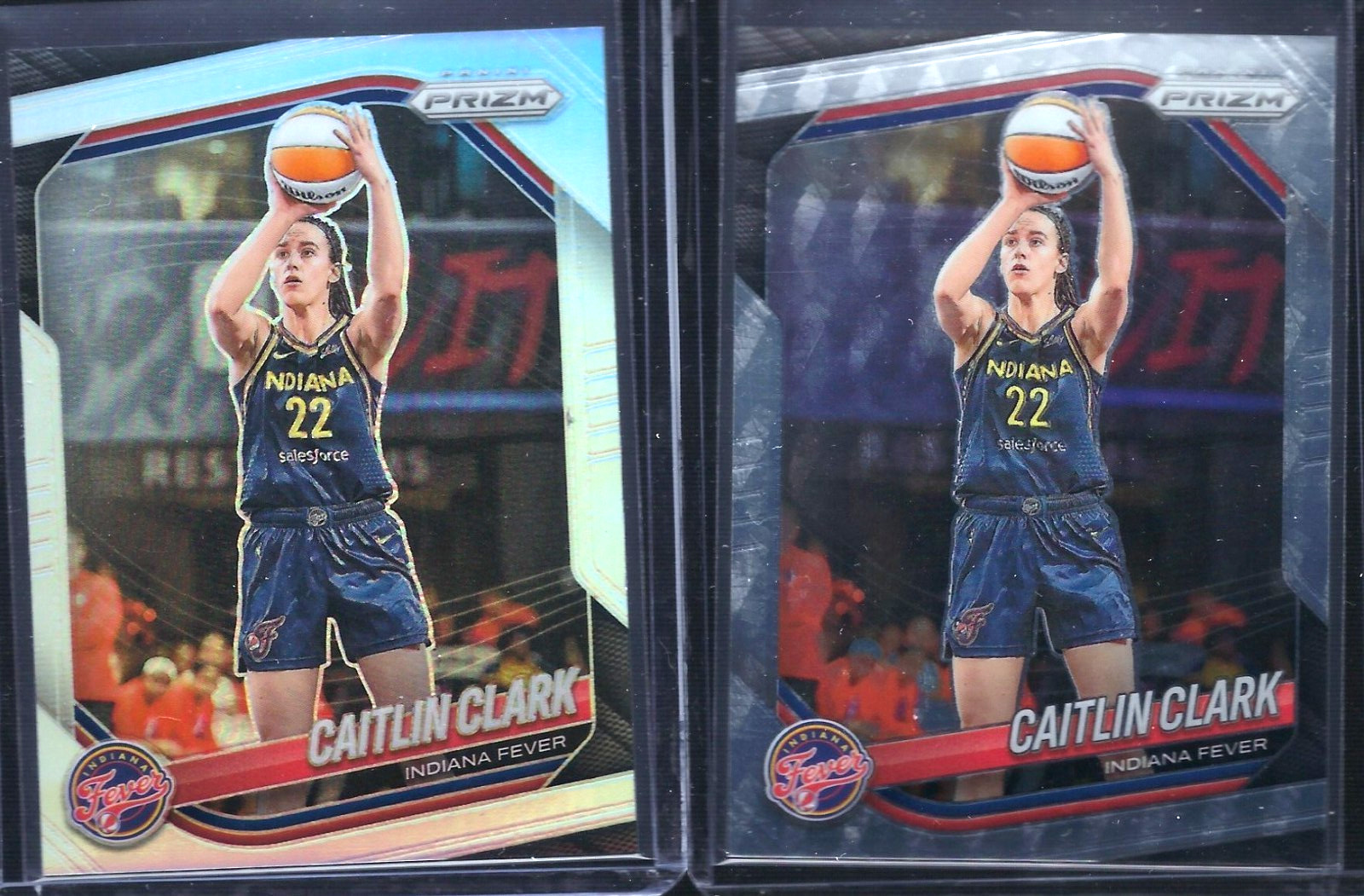 Caitlin CLARK 2025 Prizm WNBA RC SILVER + SWIRL 2x LOT INDIANA FEVER!