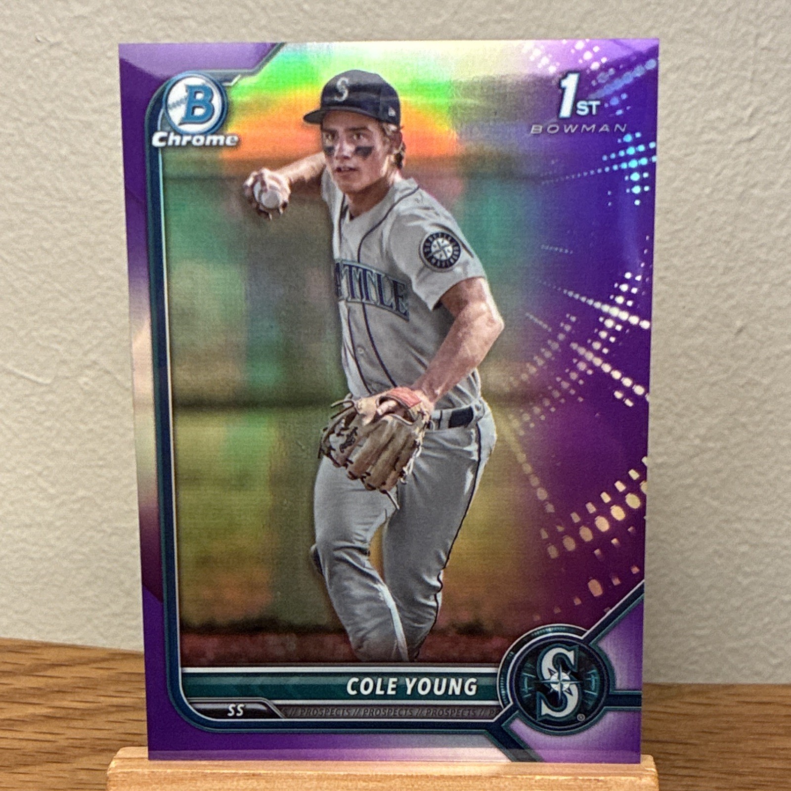 Bowman 2022 Draft Chrome Cole Young 1st Bowman Purple /250 #BDC-112 Mariners