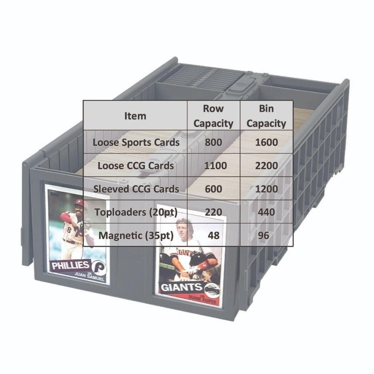 BCW Plastic Cards Box Bin For Trading Gaming Sport Toploader Magnet Safe Storage