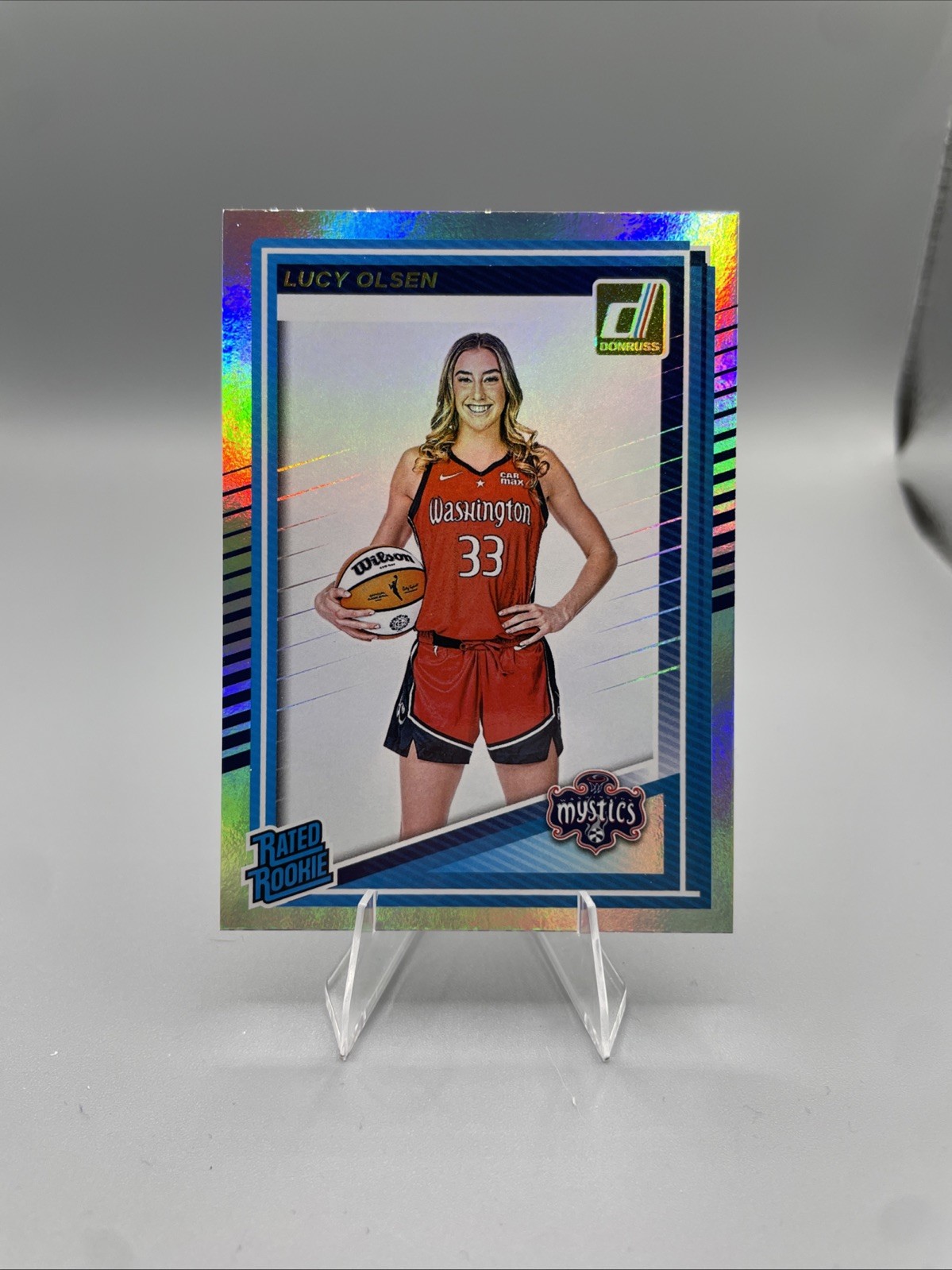 2025 Donruss WNBA Lucy Olsen #97 Silver Holo Foil Rated Rookie Mystics