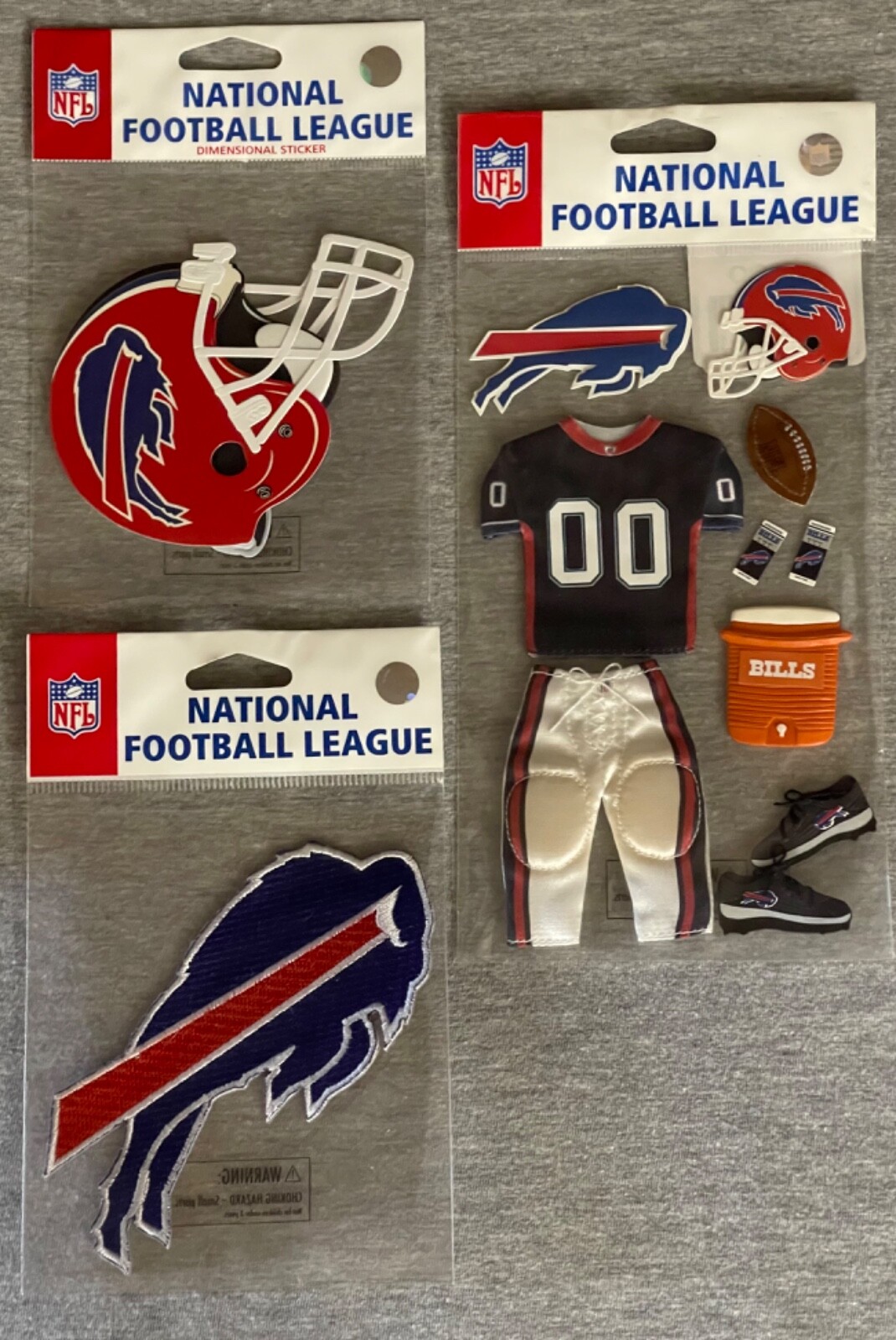 Licensed NFL 3D Scrapbook Stickers Helmets Uniforms Patches Most Football Teams