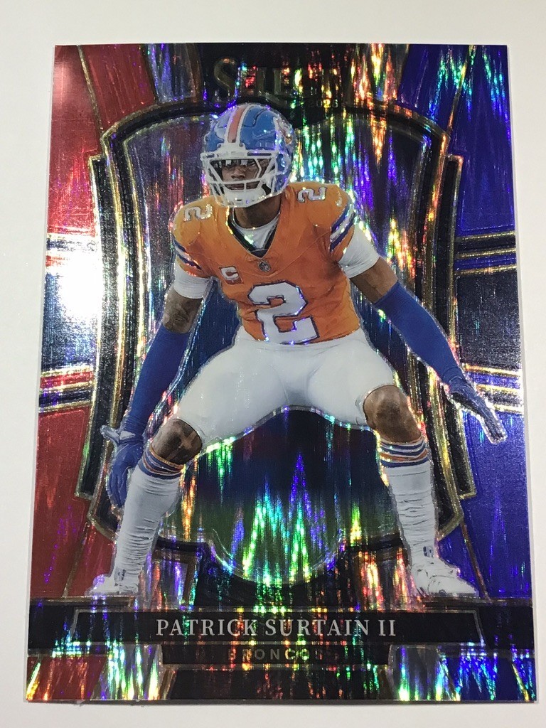 Patrick Surtain II 2025 Panini Select #111 Premier Red & Blue Prizm Shock