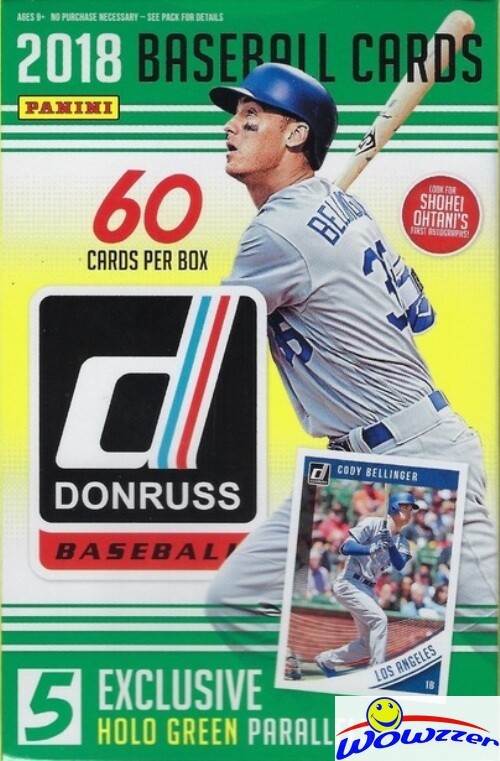 2018 Donruss Baseball HUGE Factory Sealed 60 Card HANGER Box-HOLO GREEN PARALLEL
