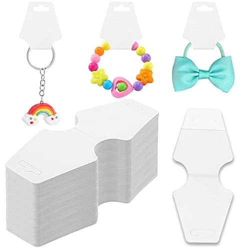 100PCS Jewelry Packaging for Small free size 100pcs Self-adhesive Card (White)