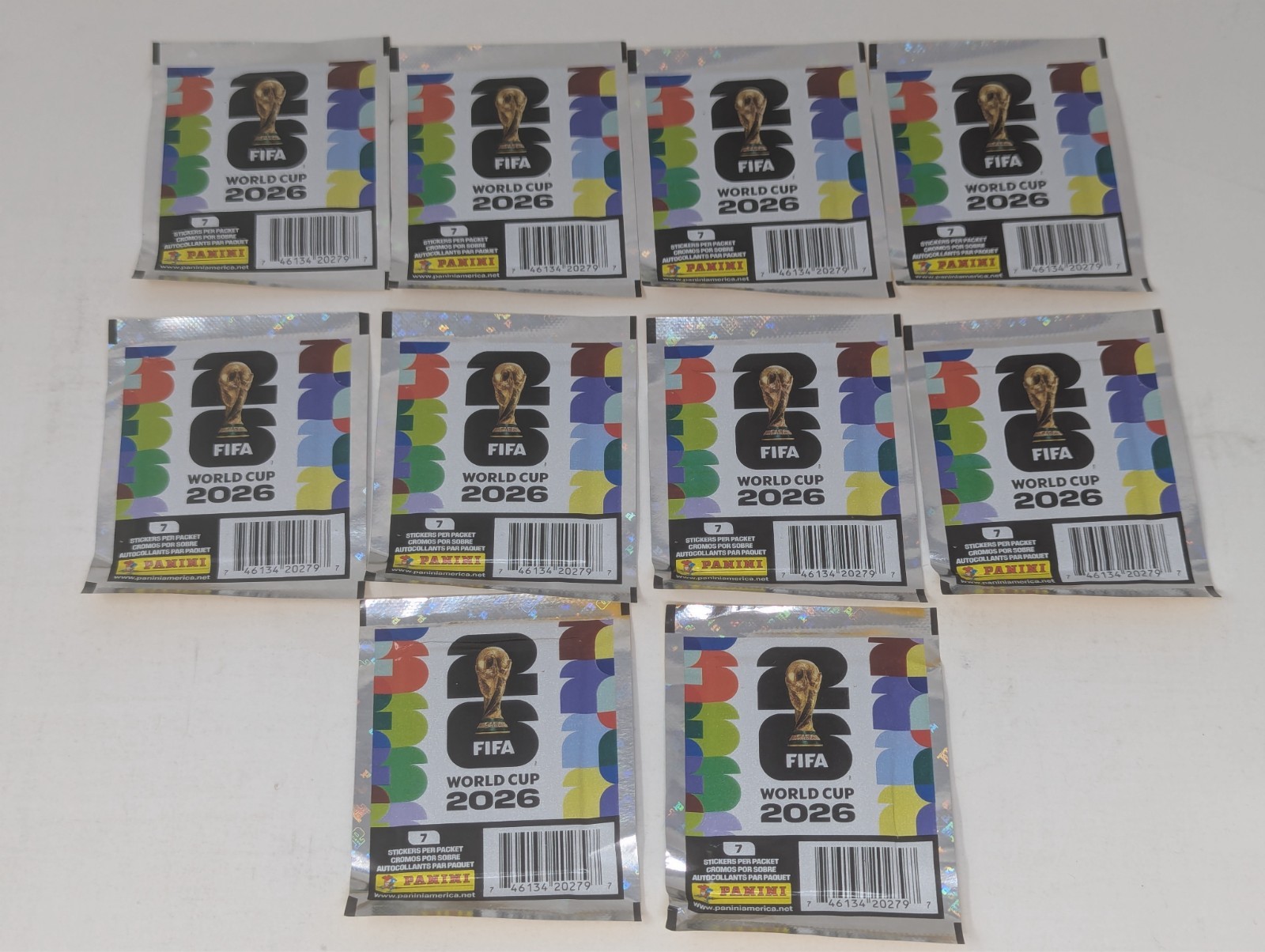 2026 Panini FIFA World Cup Stickers Online Exclusive Gold Crumple 10 Pack Lot