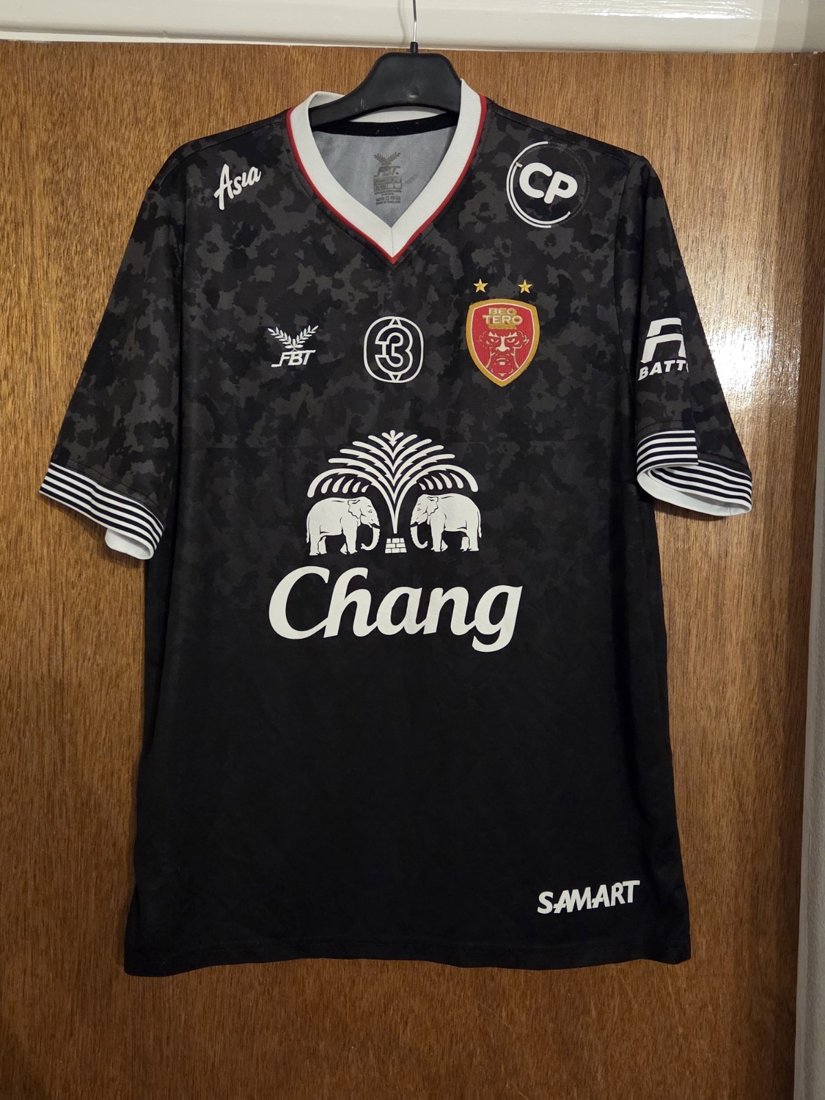 Police Tero FC 2017 Away Jersey FBT Thailand Soccer Shirt Black Camo Size L