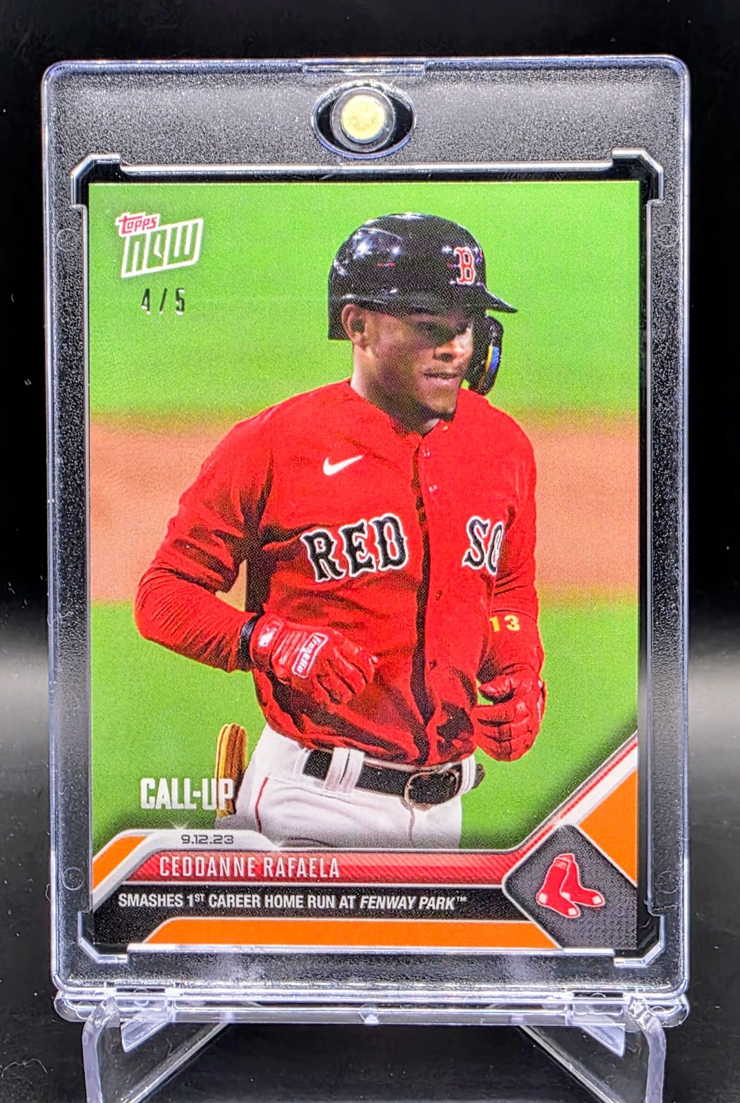 2023 TOPPS NOW #856 CEDDANNE RAFAELA /5 Orange Red Sox Call-Up 1st MLB HR 🔥